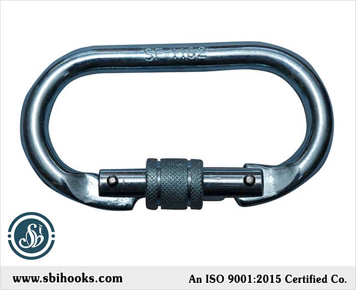 KARABINER STEEL SCREW LOCKING FOR SAFETY HARNESS manufacturers exporters suppliers in India Ludhiana